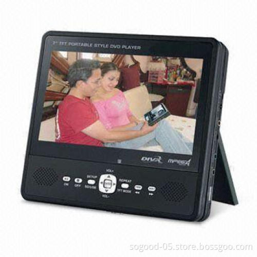 Portable DVD Player with 270-degree Rotatable Screen, Low-power Consumption and DivX Function